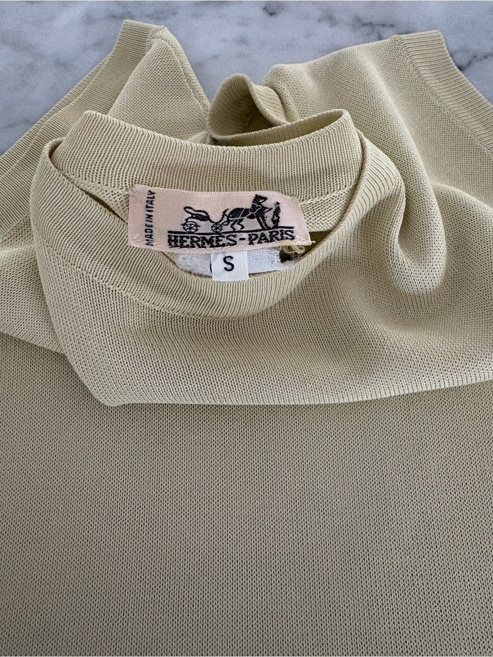 Rare yellow Hermès cream tank top